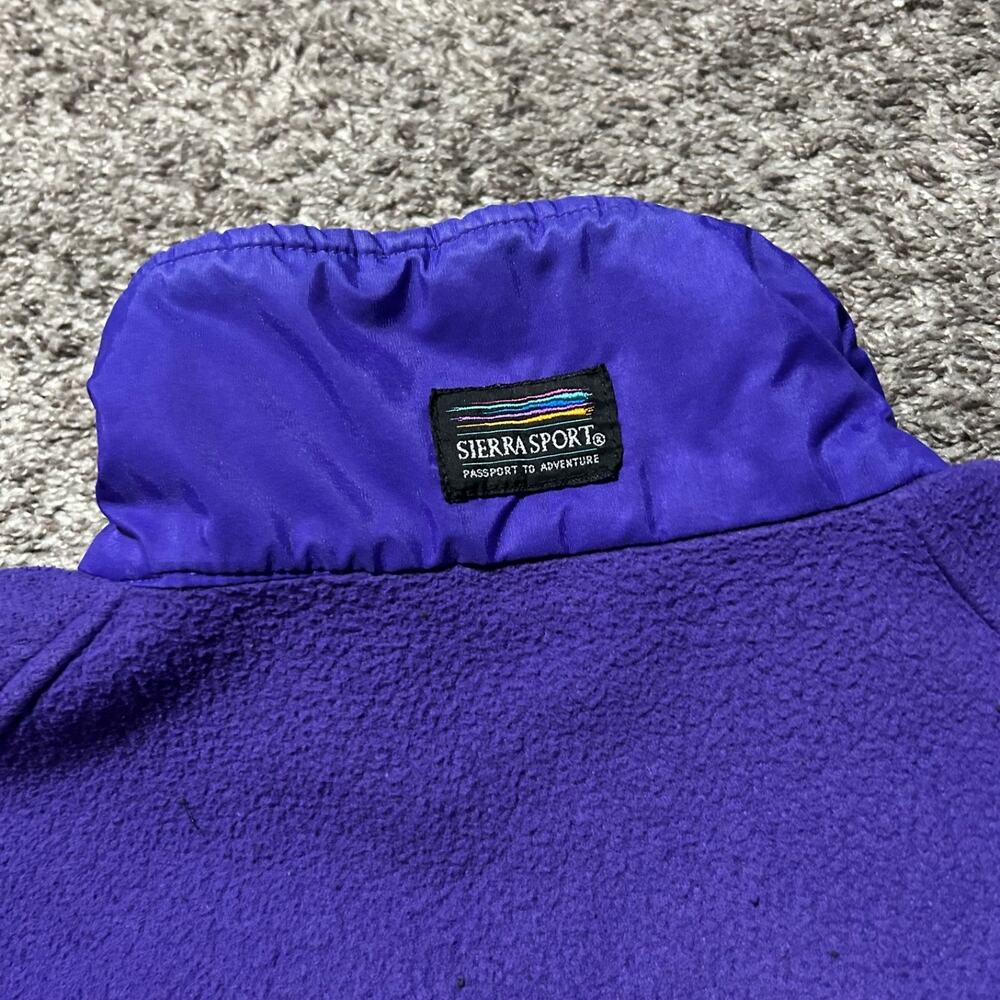 Vintage Fleece Jacket Full Zip Purple 80s 90s Ski Snow Winter Purple Medium - Picture 8 of 9